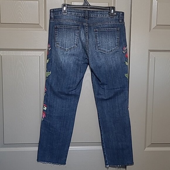 KUT From THE KLOTH Embroidery boho Reese ankle straight leg denim jeans size 8 - Picture 6 of 6